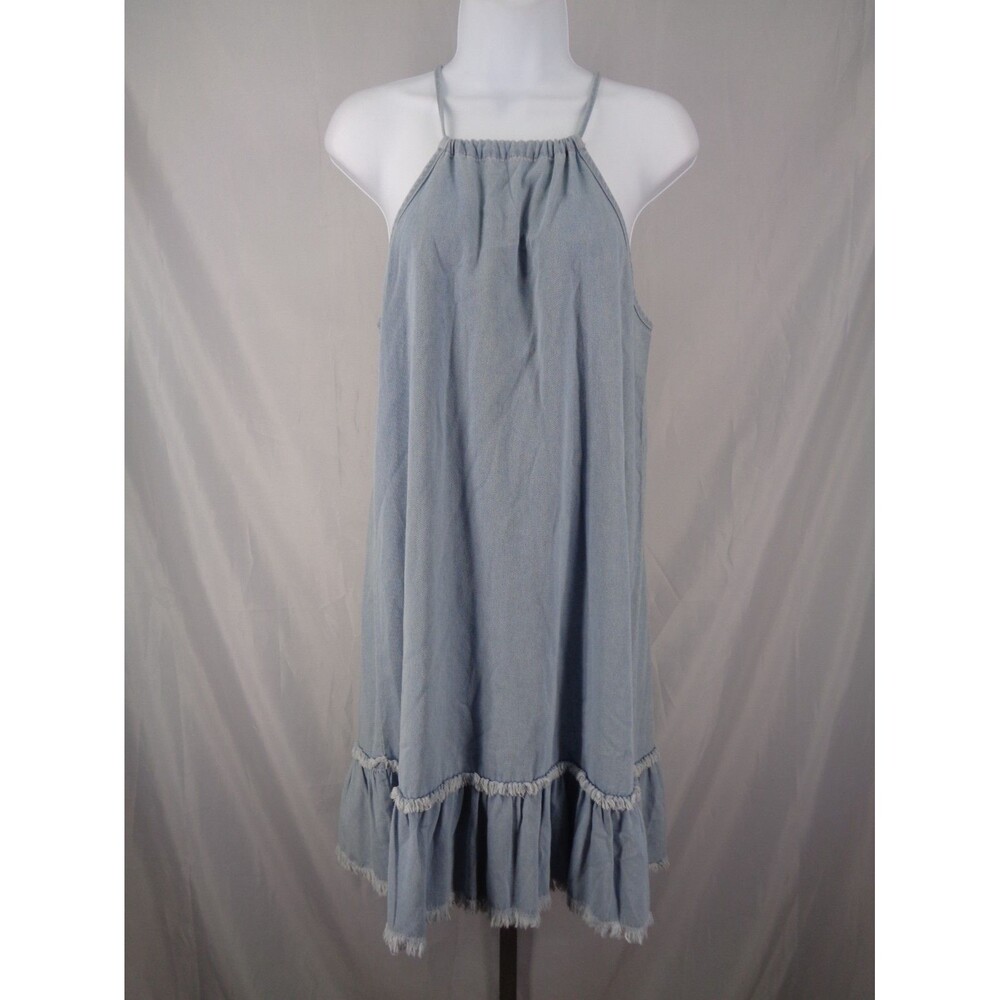 Denim Chambray Hatler Dress Sz Small Amoli Boho Chic Festival Cottagecore New